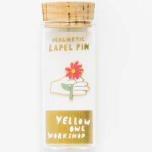 Yellow Owl Workshop Hand & Flower Magnetic Lapel Pin